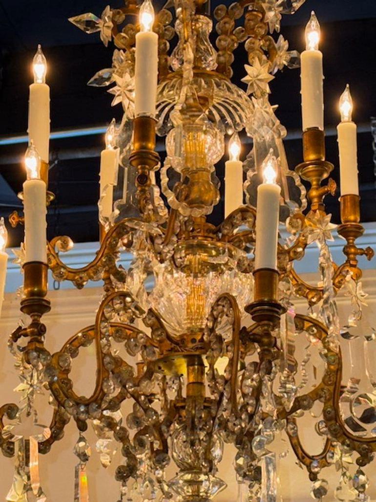 Lampadario a due piani in stile Baccarat francese del XIX secolo In condizioni buone in vendita a Dallas, TX