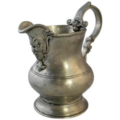 19th Century French Bacchus Pewter Pitcher Center Piece Etains de Paris