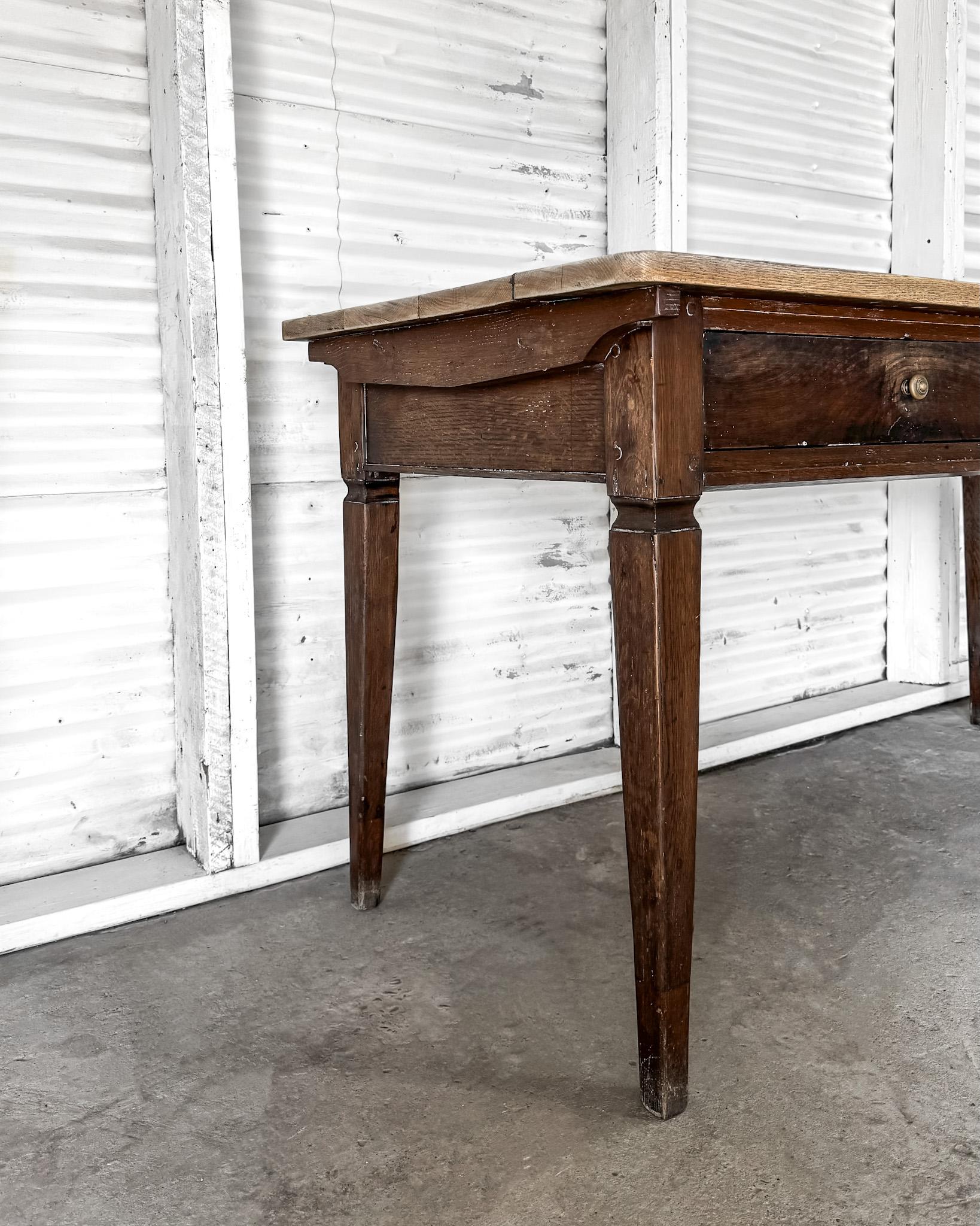 Oak 19th Century French Bakers Table For Sale