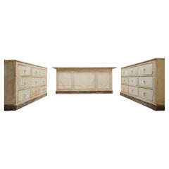 19th century French bakery shop interior, counter + 2 chests of drawers