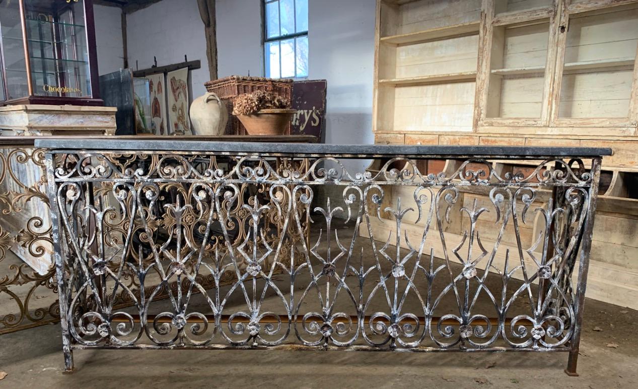 Hand-Crafted 19th Century French Balcony Console Table For Sale