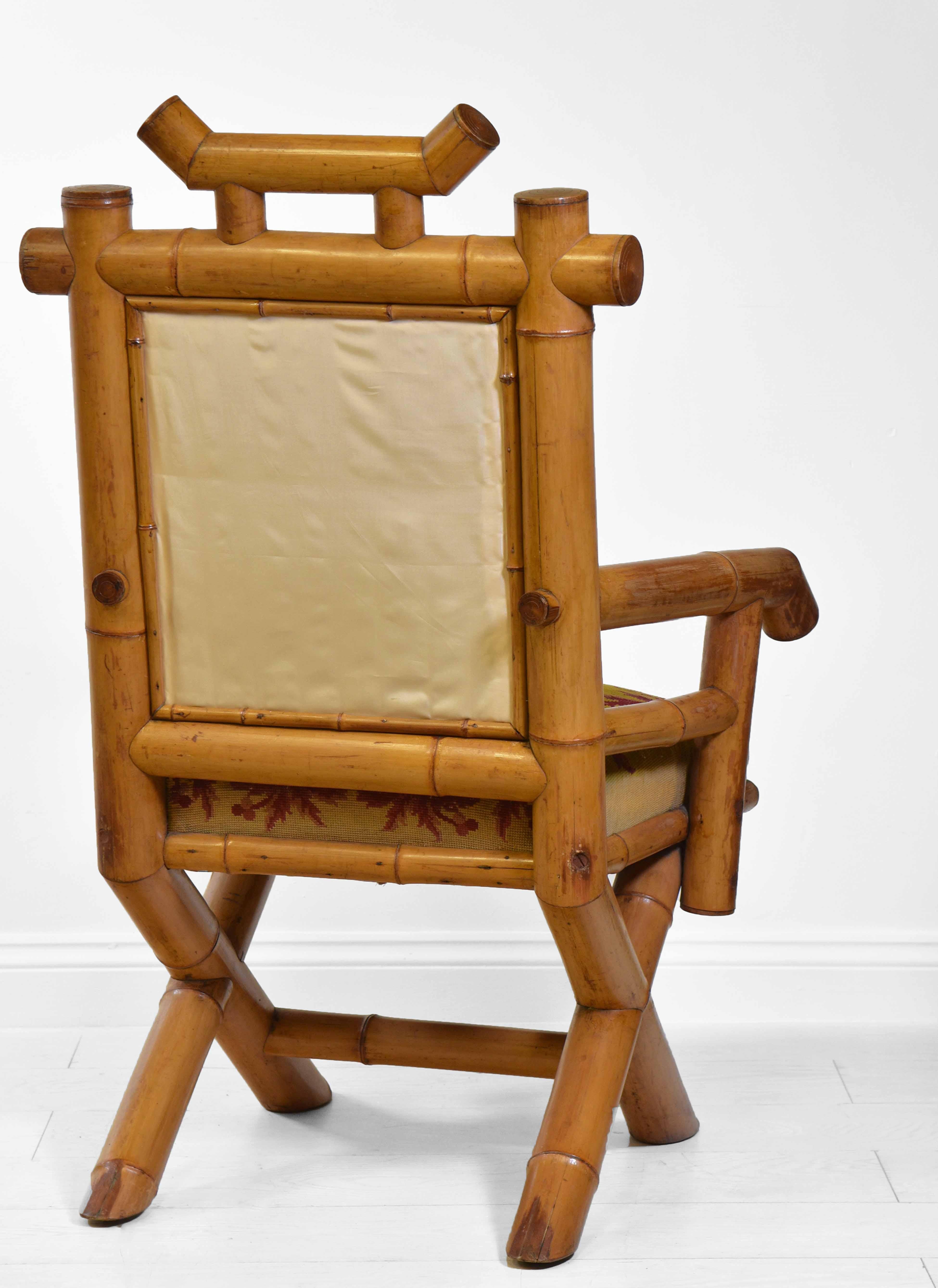 19th Century French Bamboo Armchair Circa 1890 3