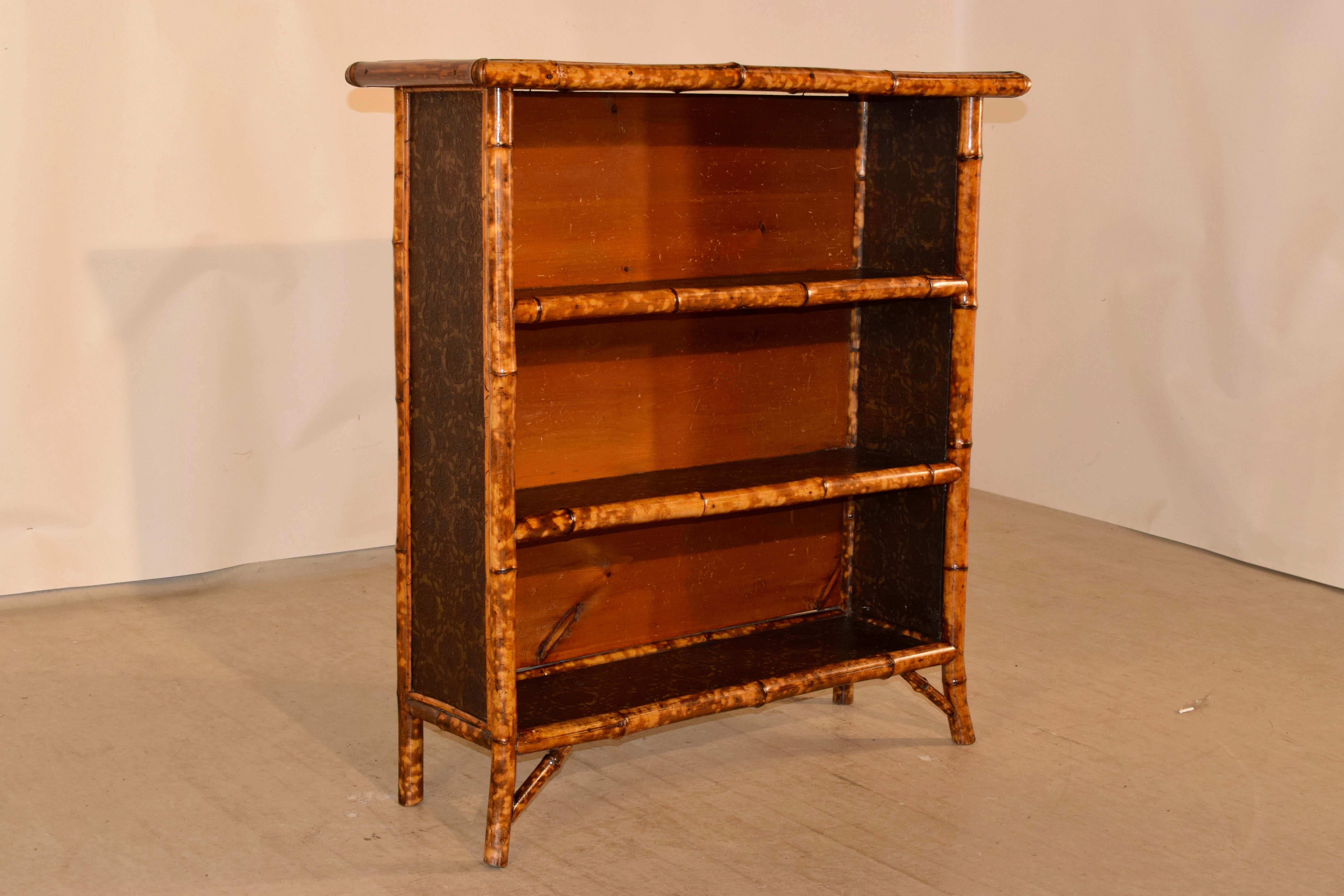 Art Nouveau 19th Century French Bamboo Bookcase