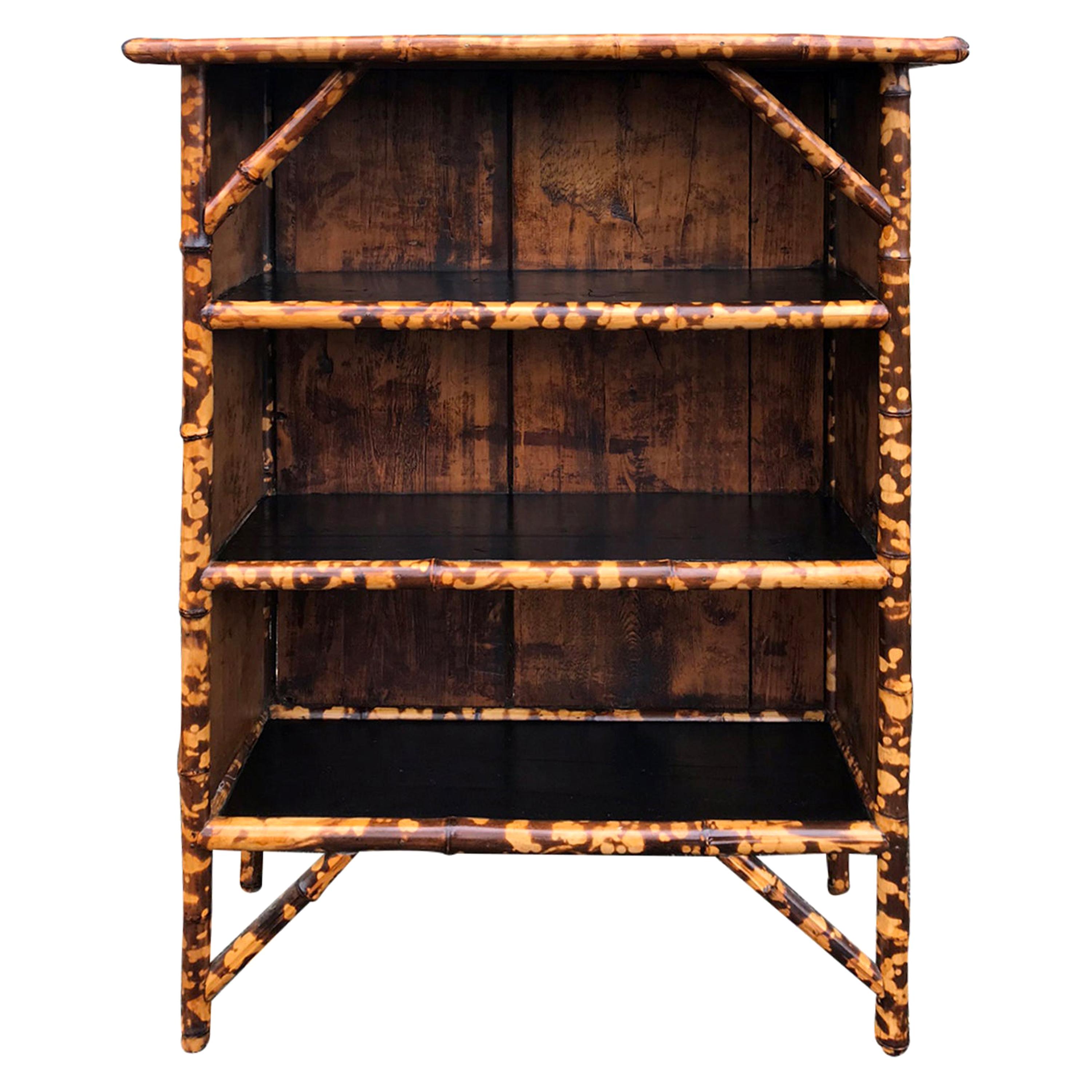 19th Century French Bamboo Bookcase, Three Shelves