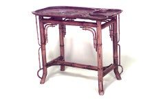 Bamboo Carved Lily Pad End Table