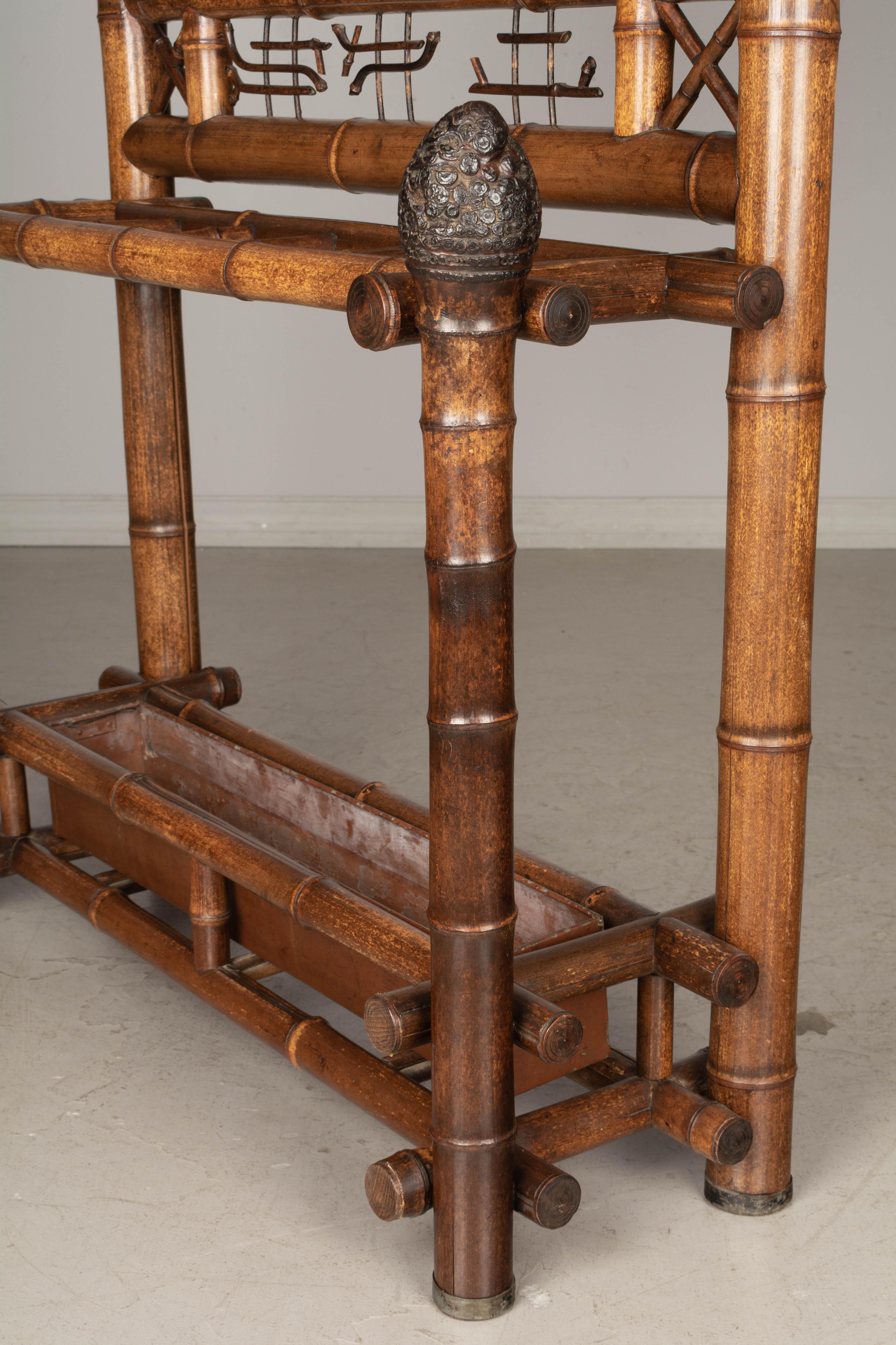 19th Century French Bamboo Hall Tree or Coat Rack 10