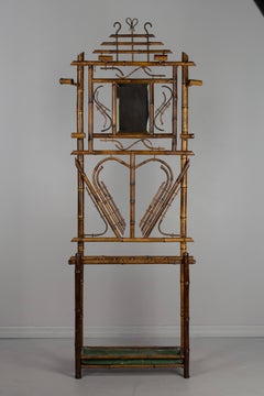 19th Century French Bamboo Hall Tree or Coat Rack