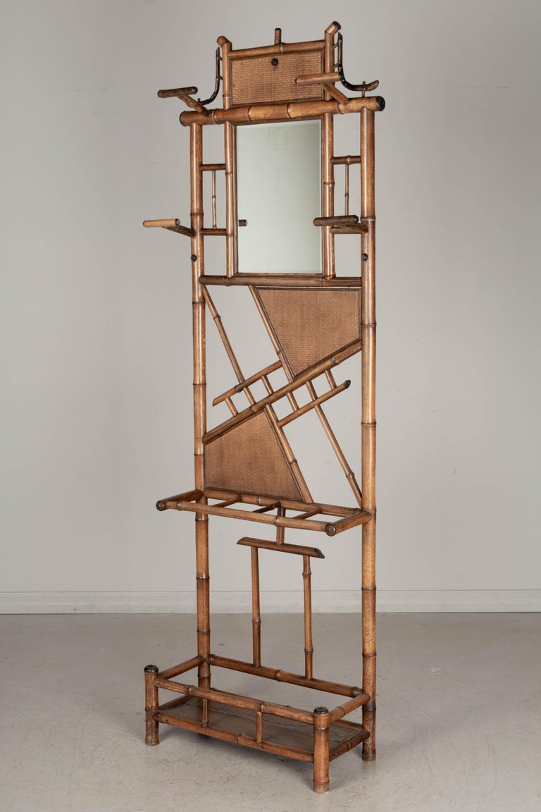 19th Century French Bamboo Hall Tree or Coat Rack For Sale at 1stDibs
