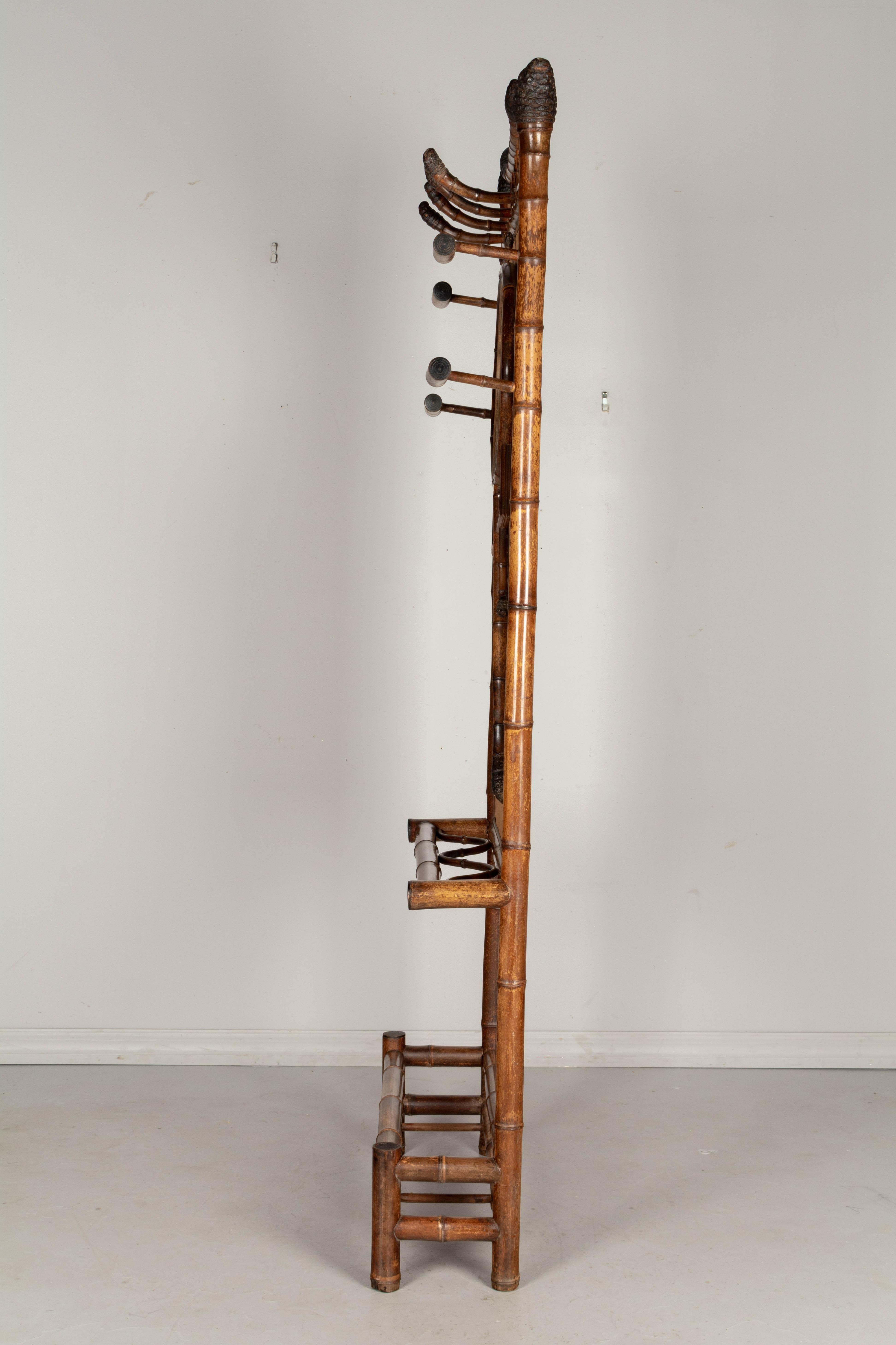 Japonisme 19th Century French Bamboo Hall Tree or Coat Rack For Sale