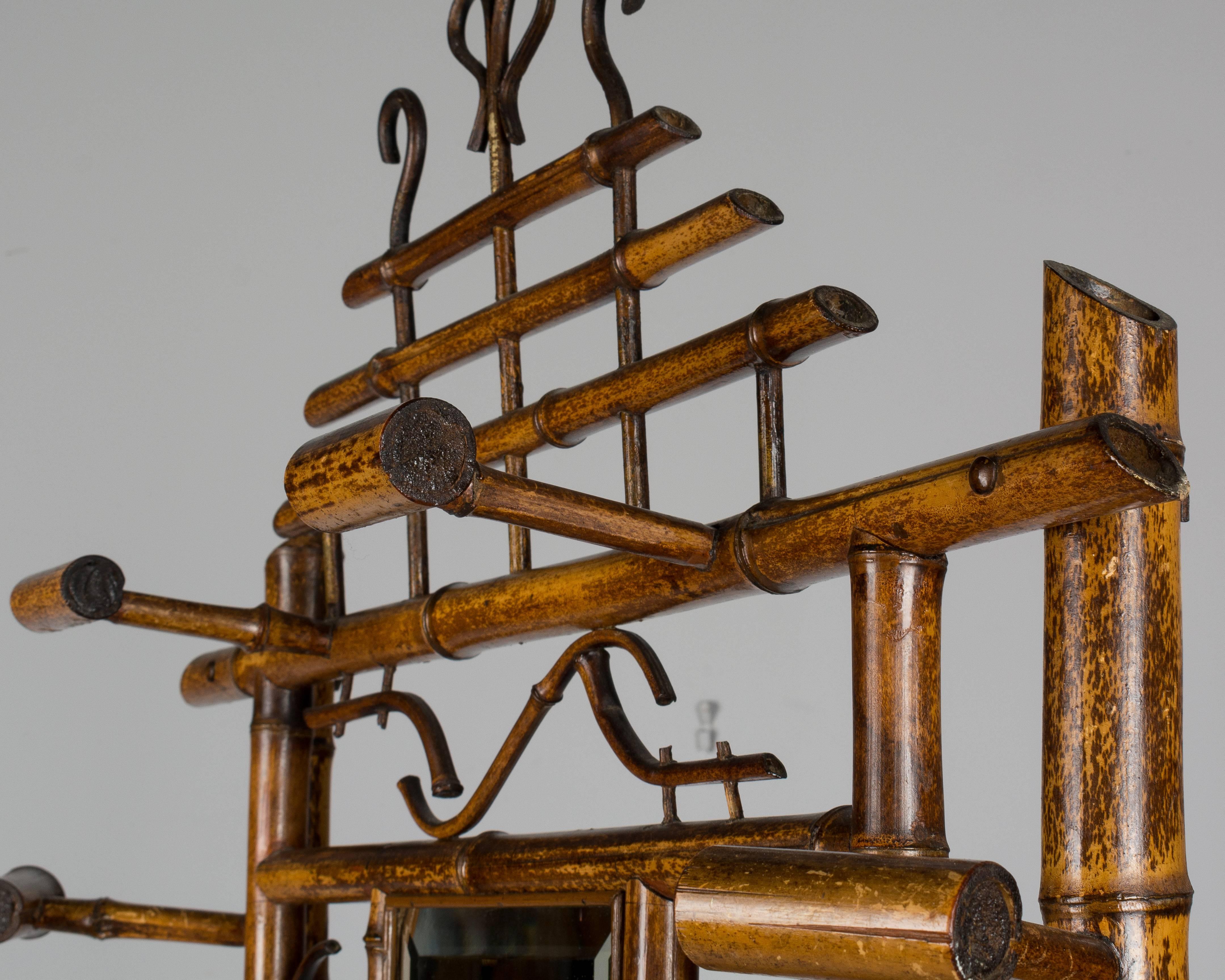 19th Century French Bamboo Hall Tree or Coat Rack In Good Condition In Winter Park, FL