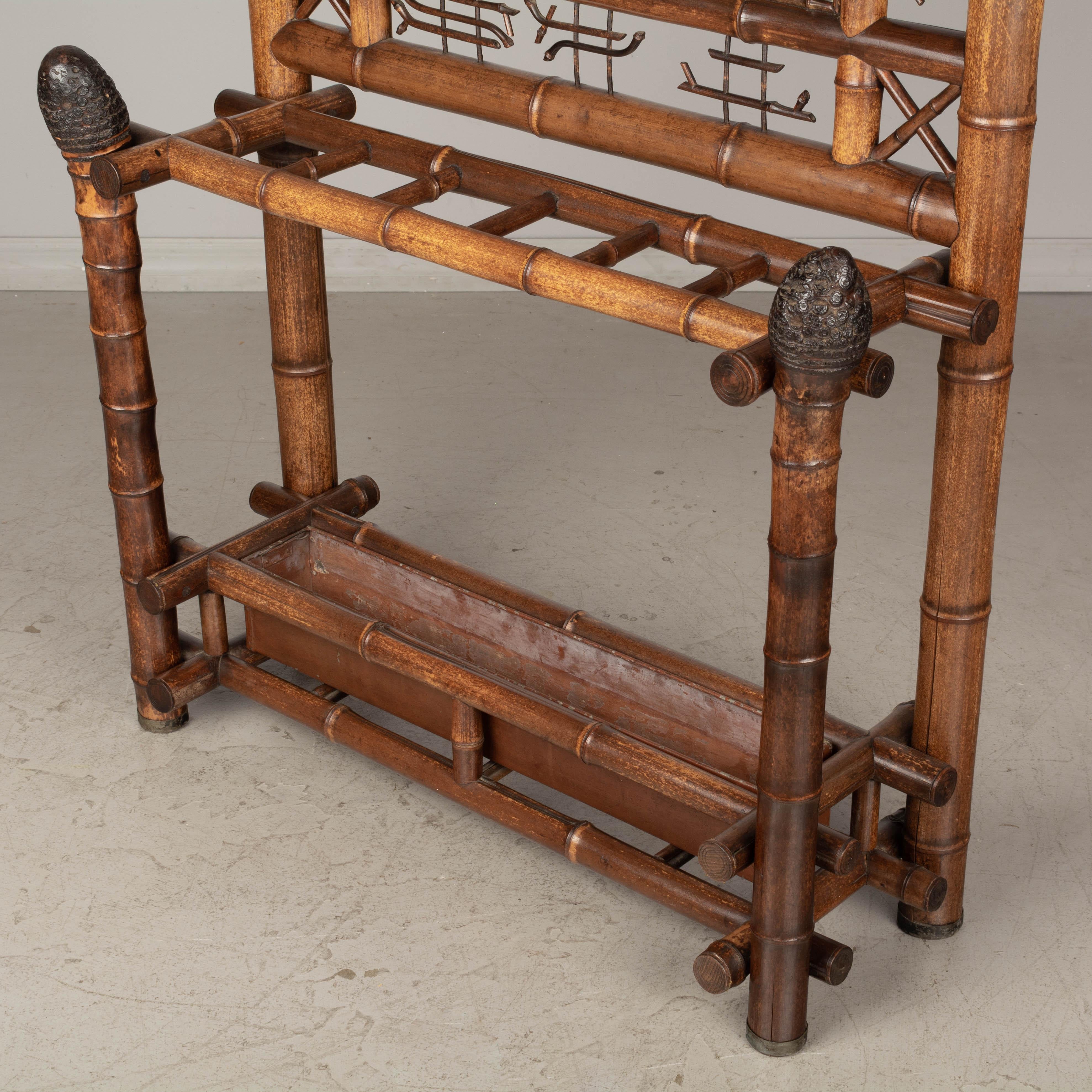 19th Century French Bamboo Hall Tree or Coat Rack 3