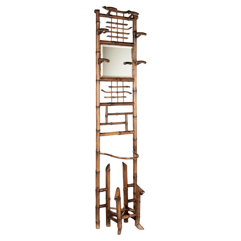 19th Century French Bamboo Hall Tree or Coat Rack For Sale at 1stDibs