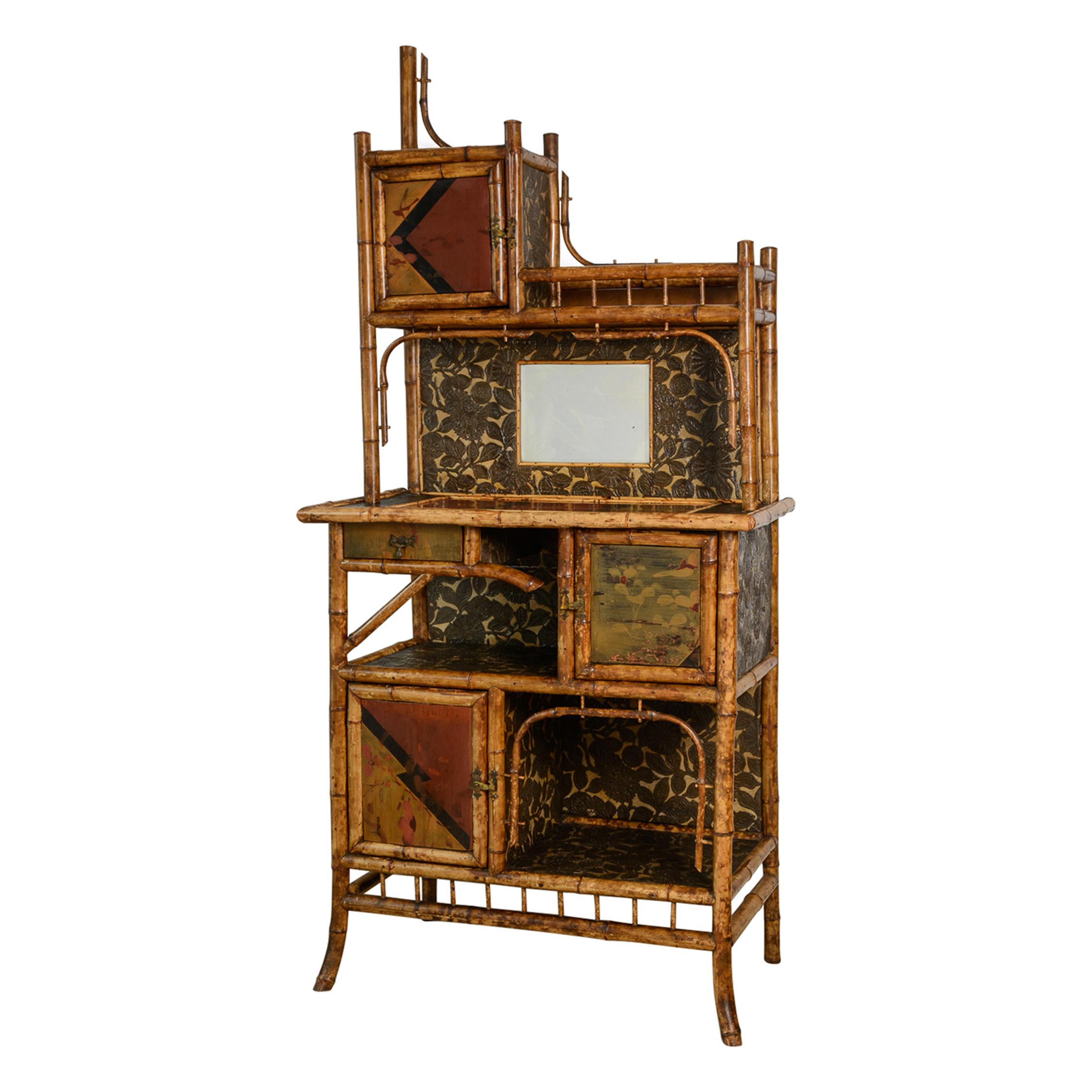 Am 19. Jahrhundert Französisch Bambus & Lack Kabinett Etagere im Angebot 8