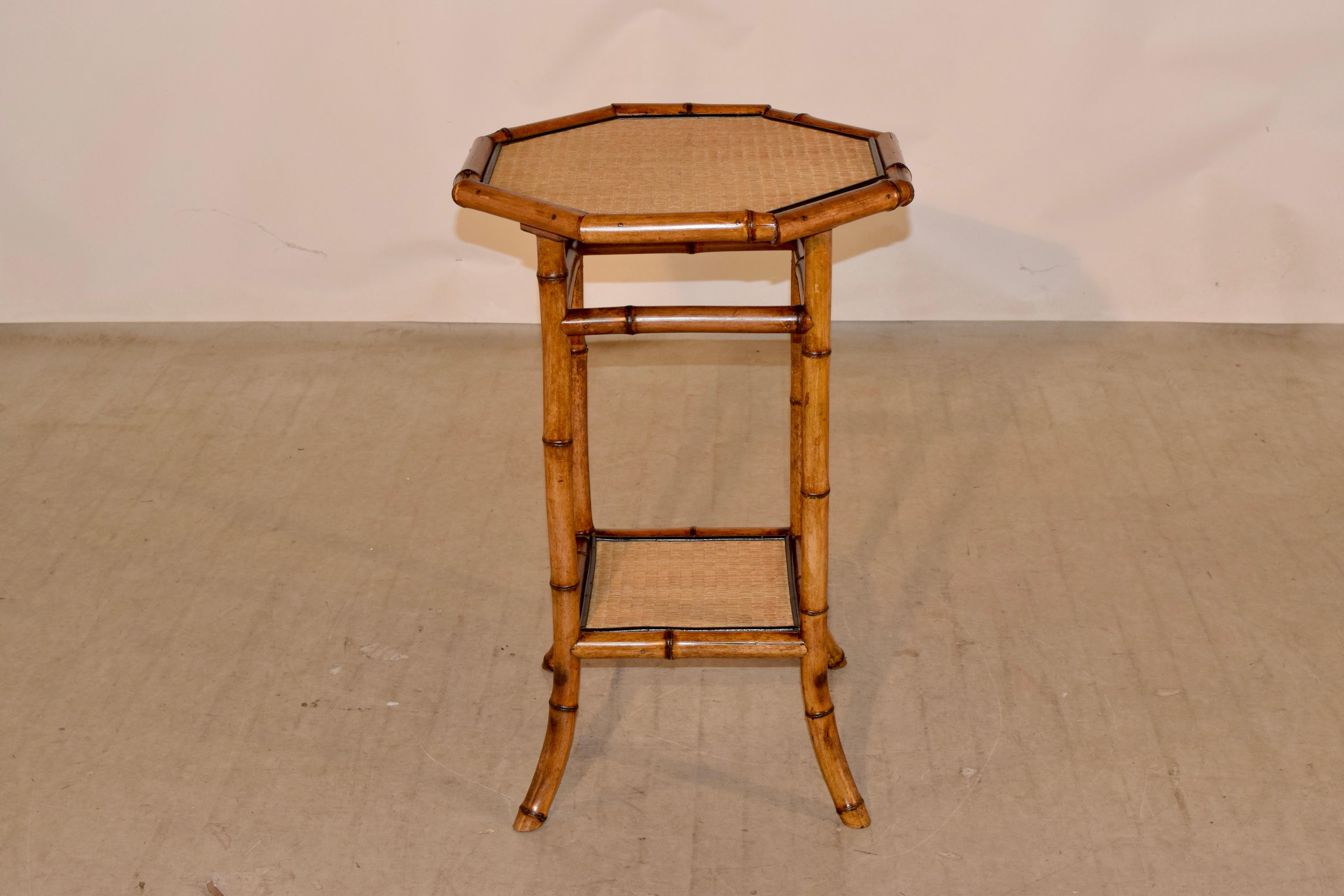 Art Nouveau 19th Century French Bamboo Octagonal Side Table