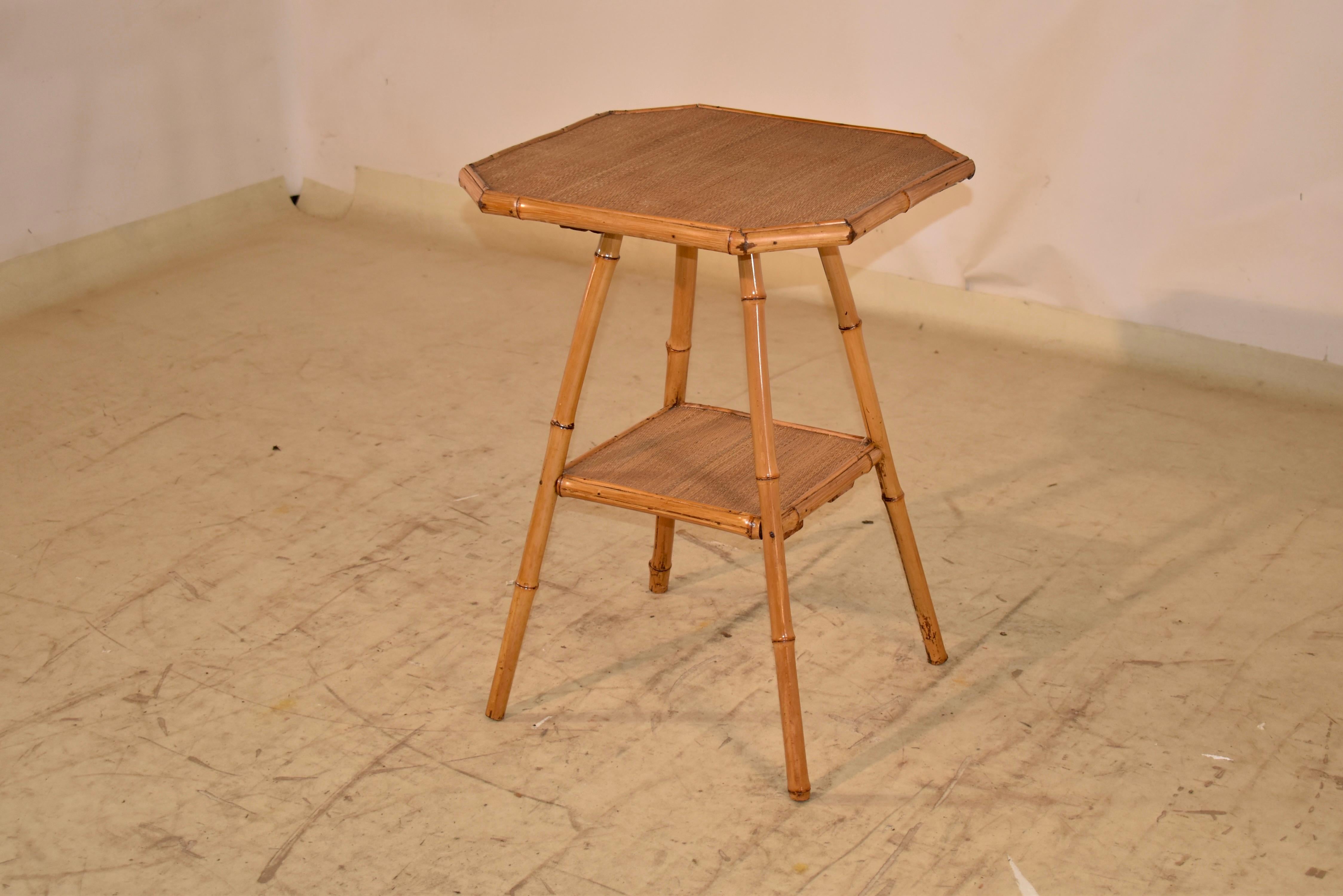 Art Nouveau 19th Century French Bamboo Octagonal Side Table