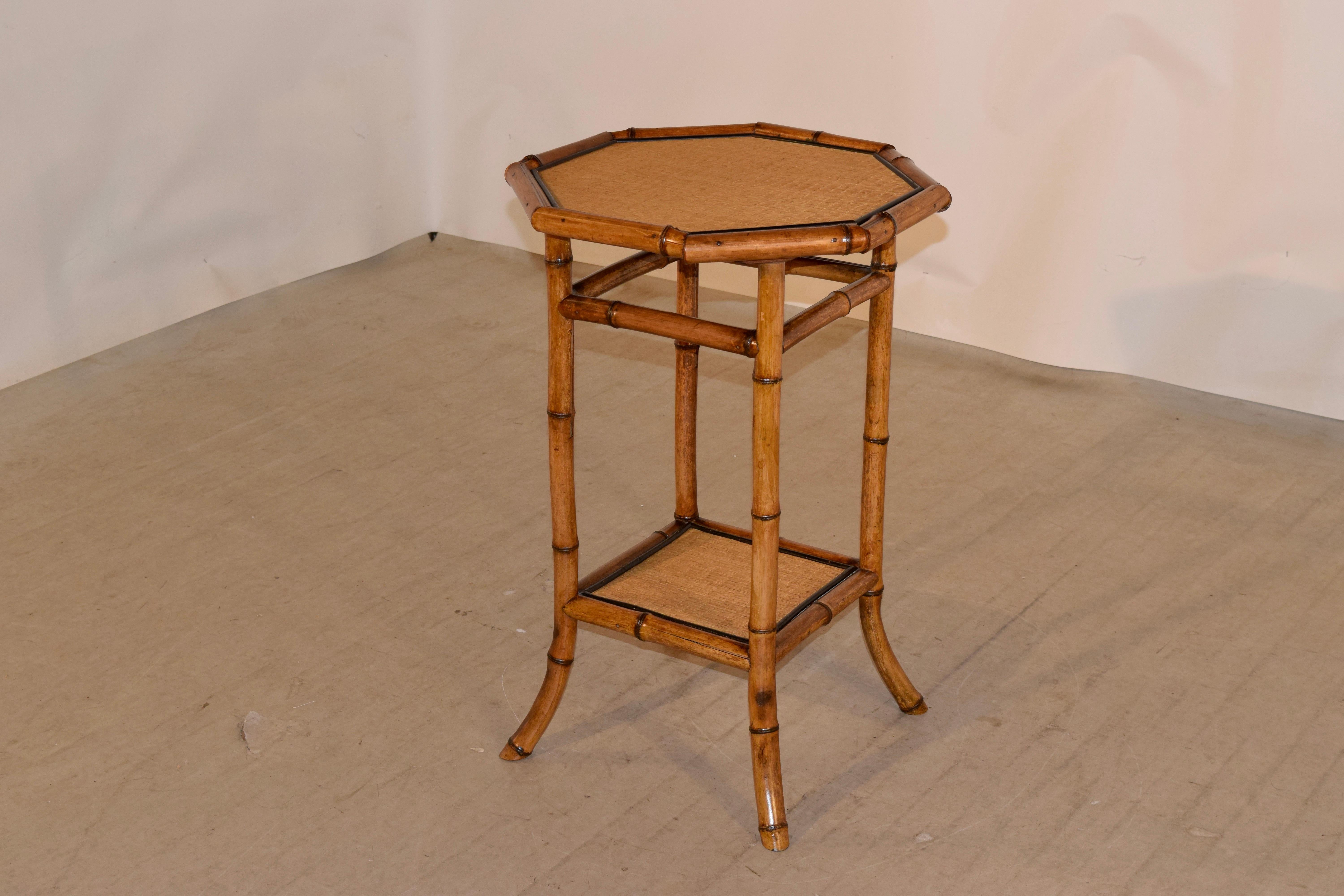 19th Century French Bamboo Octagonal Side Table In Good Condition In High Point, NC