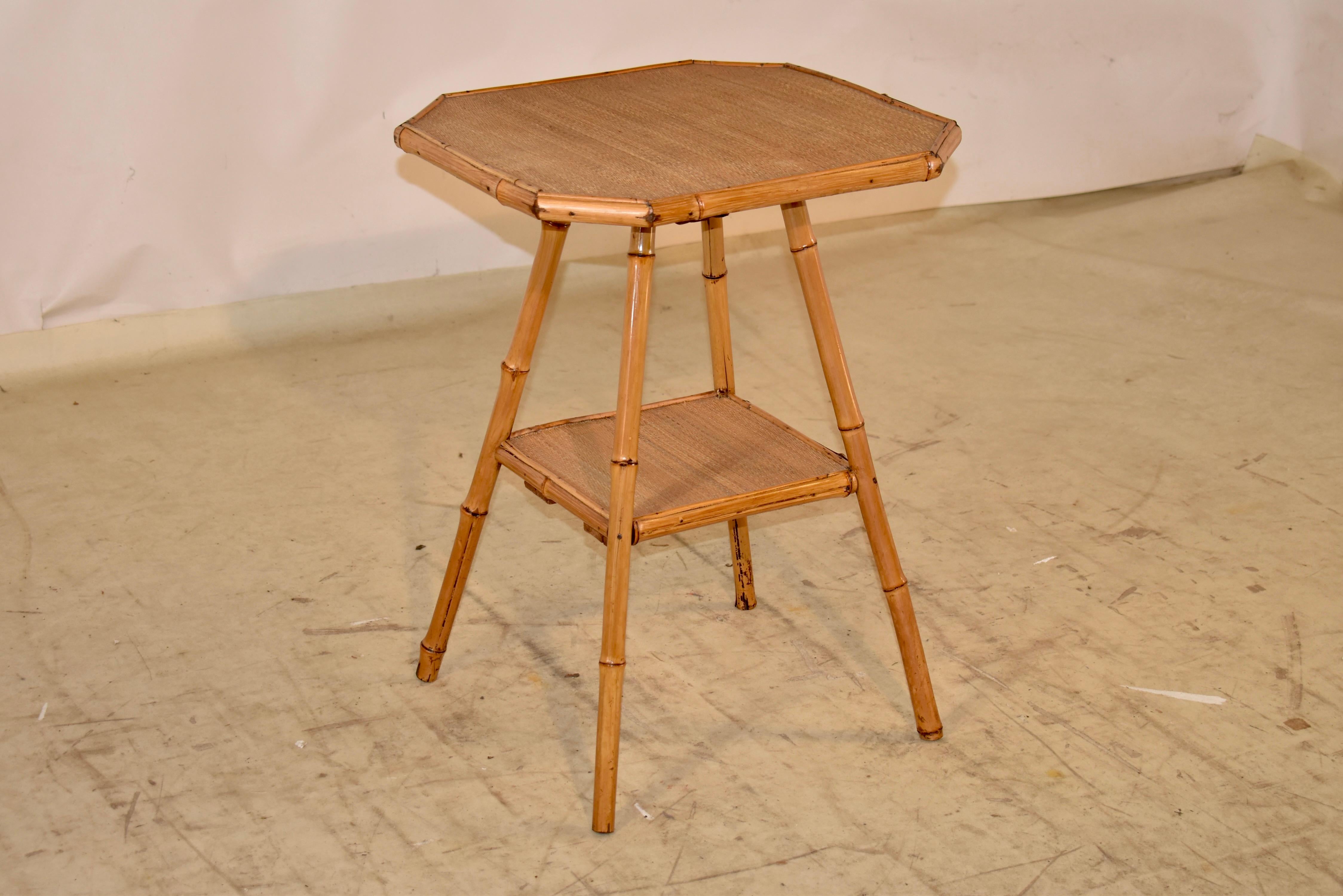 19th Century French Bamboo Octagonal Side Table 2