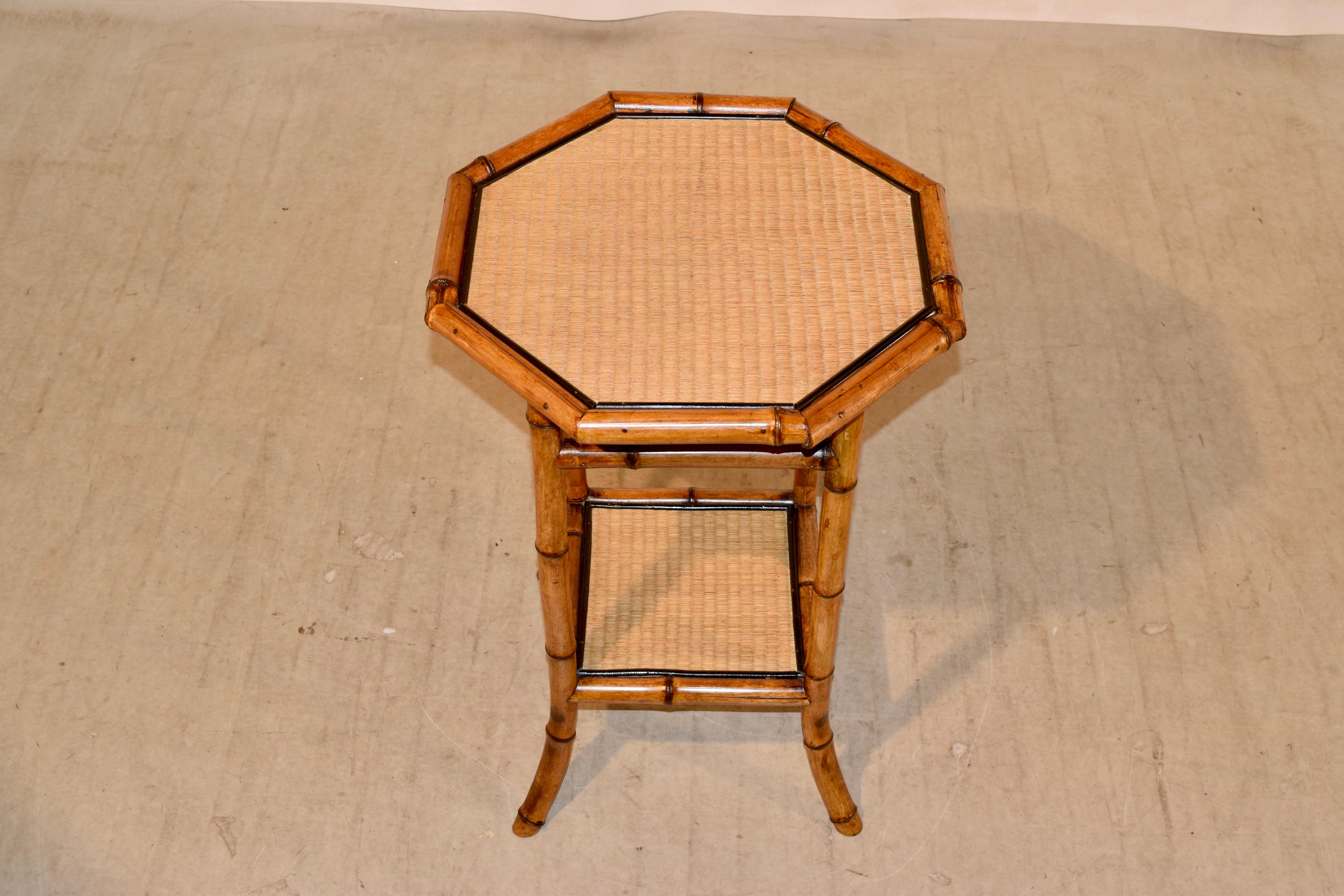19th Century French Bamboo Octagonal Side Table 3