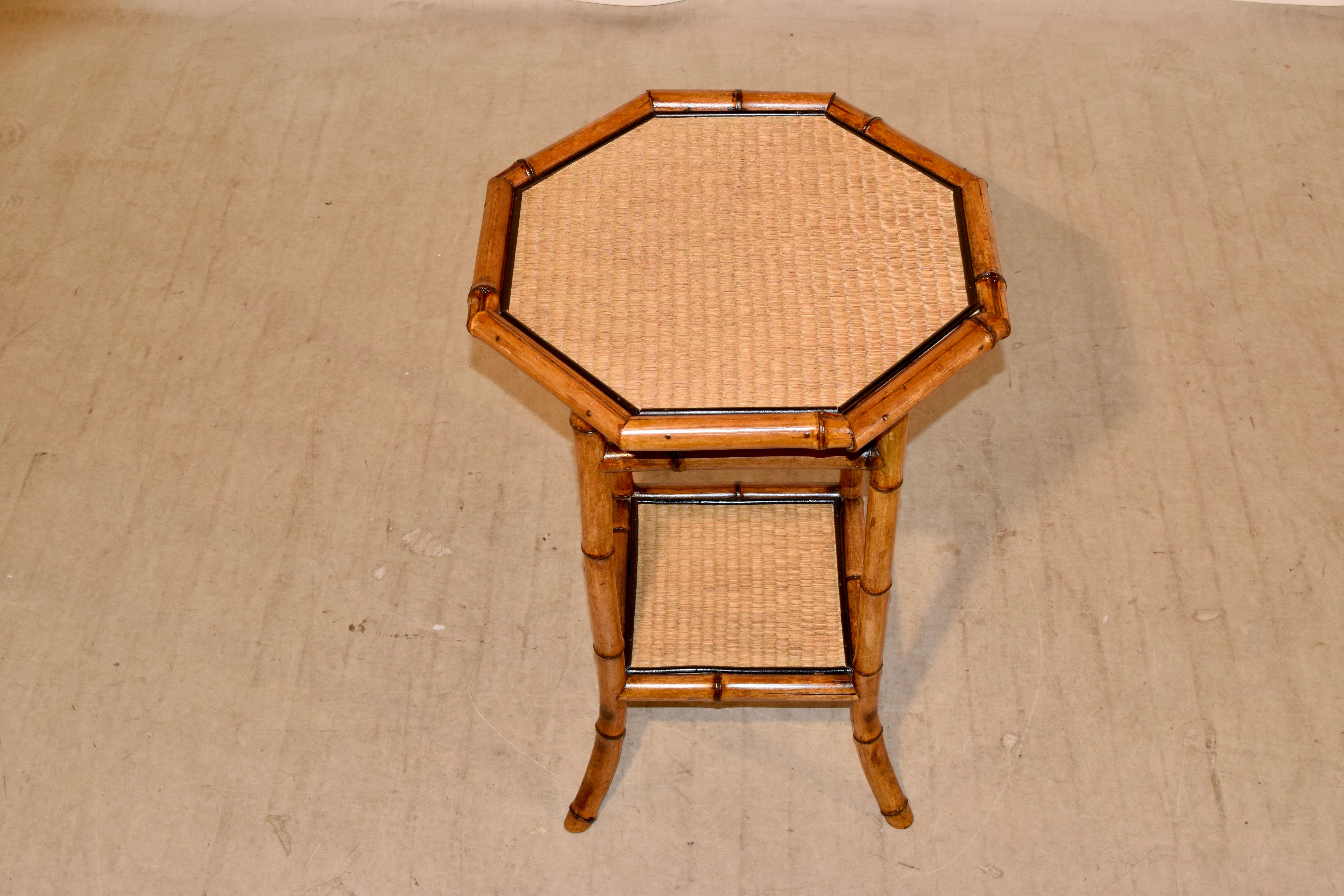 19th Century French Bamboo Octagonal Side Table 4