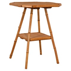 19th Century French Bamboo Octagonal Side Table