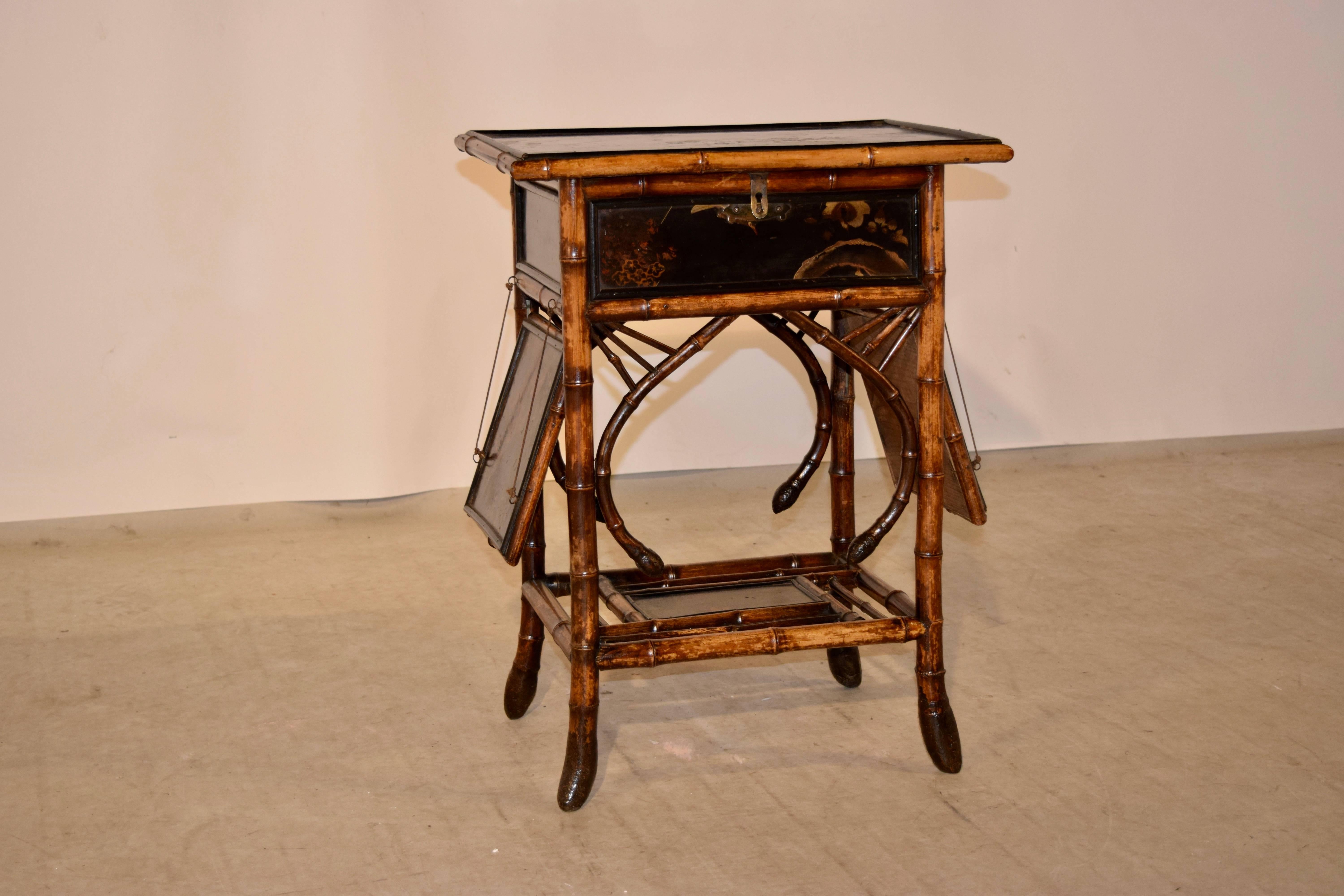 19th Century French Bamboo Sewing Table 3