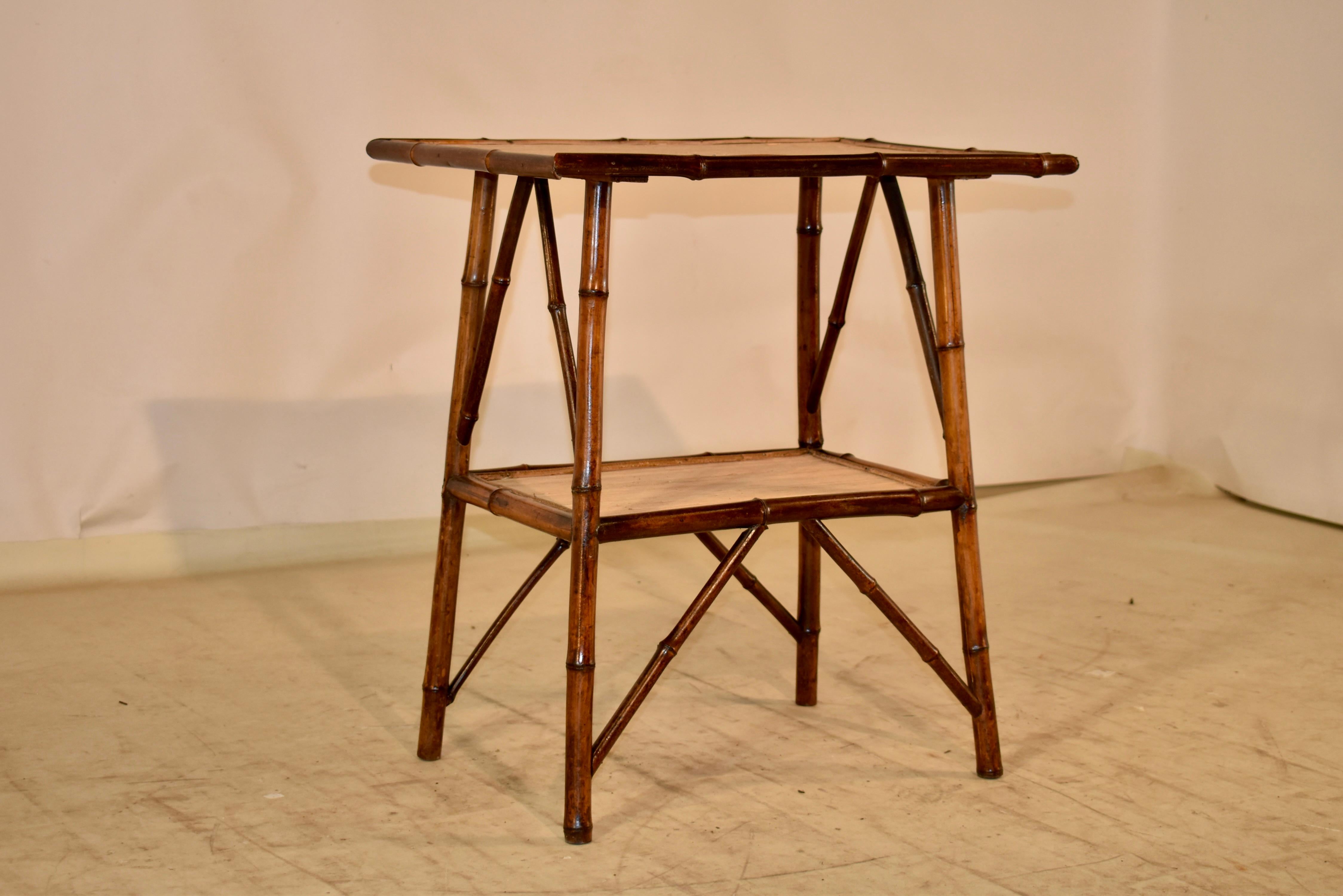 Art Nouveau 19th Century French Bamboo Side Table For Sale