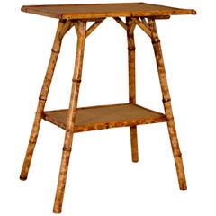 Antique 19th Century French Bamboo Side Table