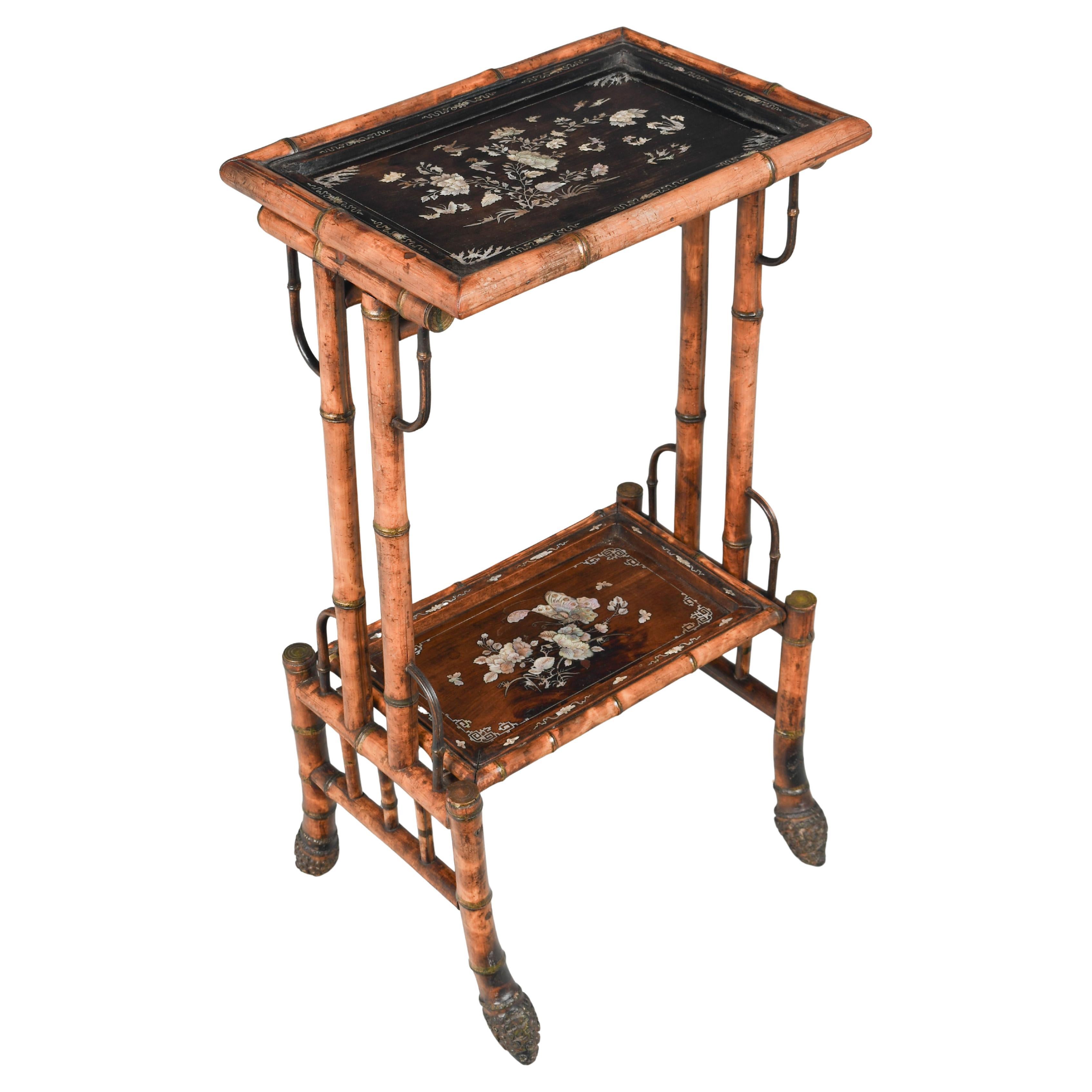 Table d'appoint en bambou du XIXe siècle