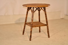 19th Century French Bamboo Side Table with Octagonal Top