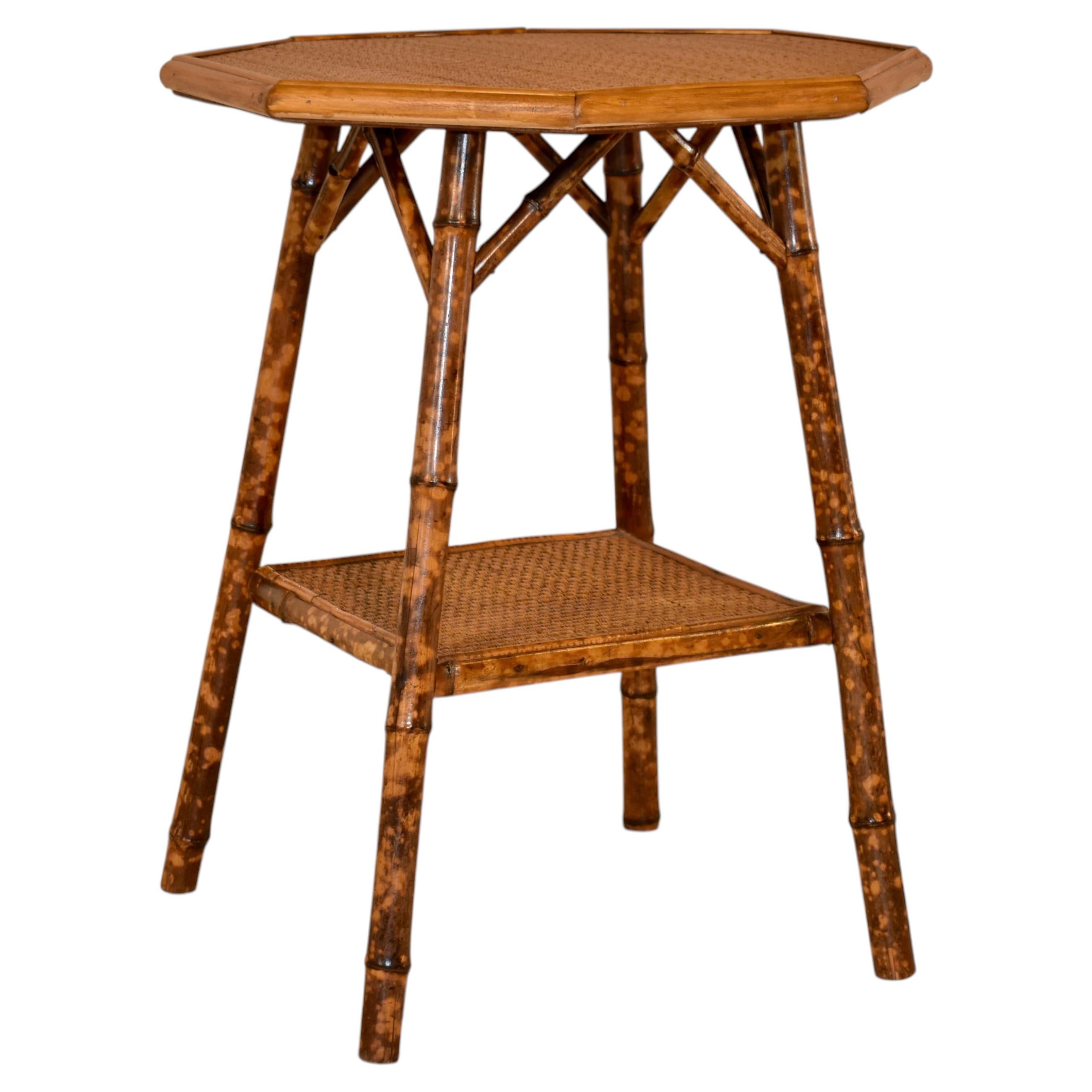 19th Century French Bamboo Side Table with Octagonal Top