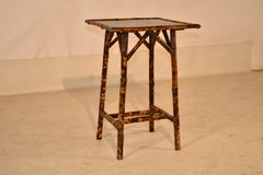 19th Century French Bamboo Table with Chinoiserie Top