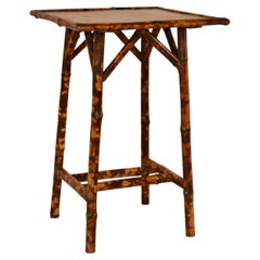 19th Century French Bamboo Table with Chinoiserie Top