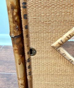 19th Century French Bamboo Wall Hanging Cabinet, Antique, 25x13 Inches