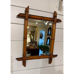 19th Century French Bamboo Wall Mirror