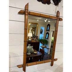 19th Century French Bamboo Wall Mirror