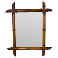 19th Century French Bamboo Wall Mirror