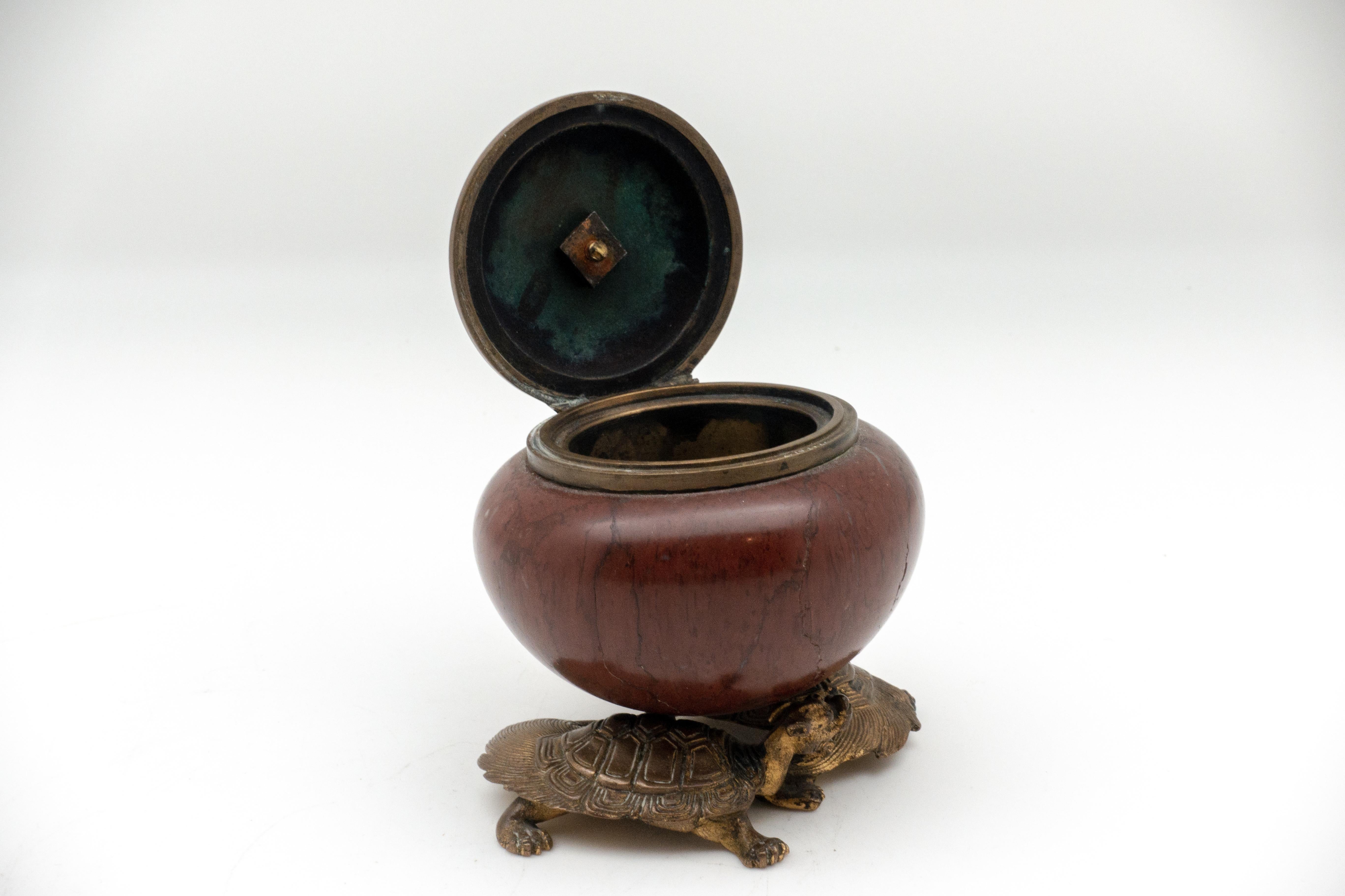 Napoleon III 19th Century French Barbedienne Bronze and Marble Inkwell by Edouard Lièvre