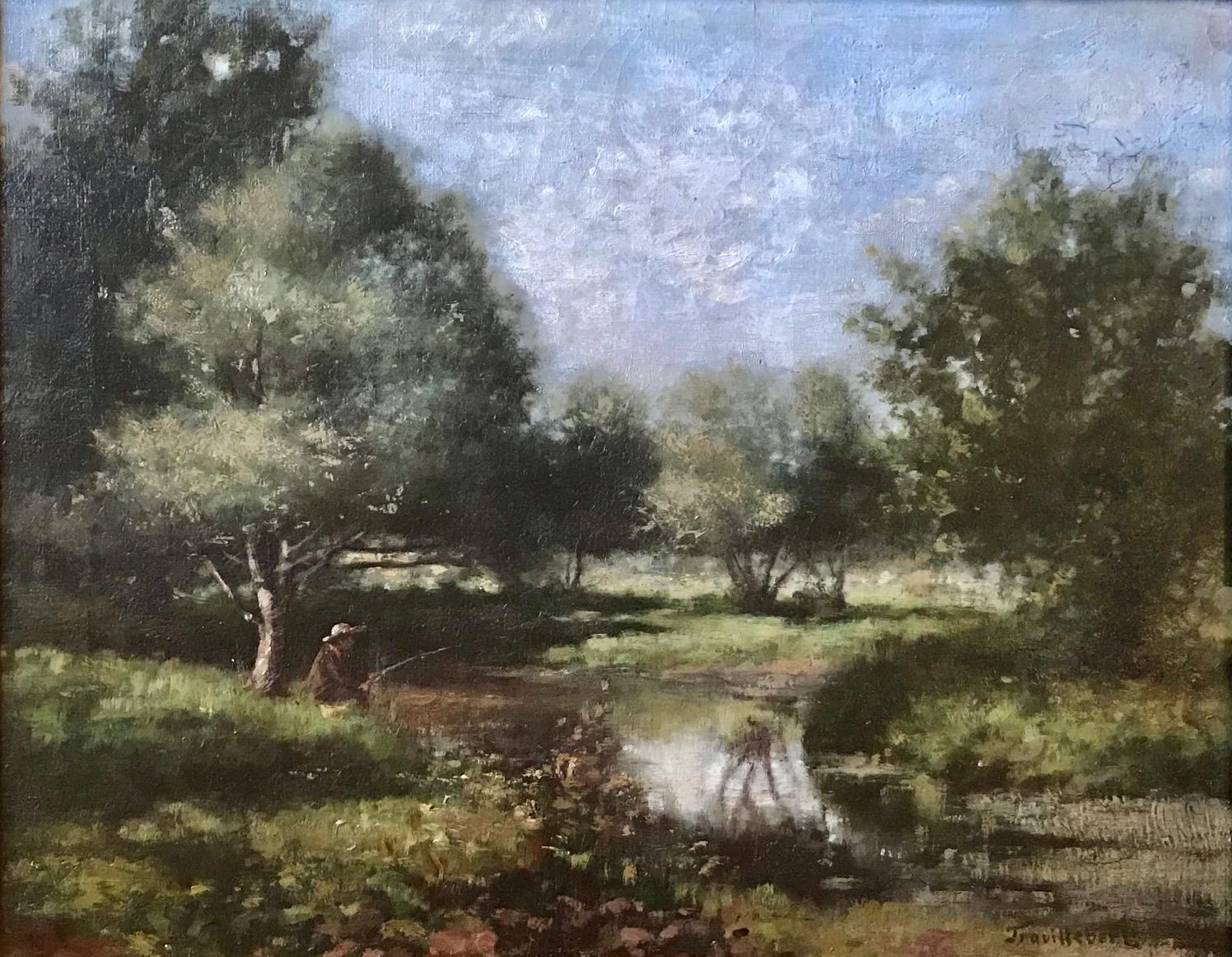 Gilt 19th Century French Barbizon School Landscape Painting