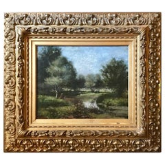 peinture de paysage de l'école de Barbizon du 19ème siècle