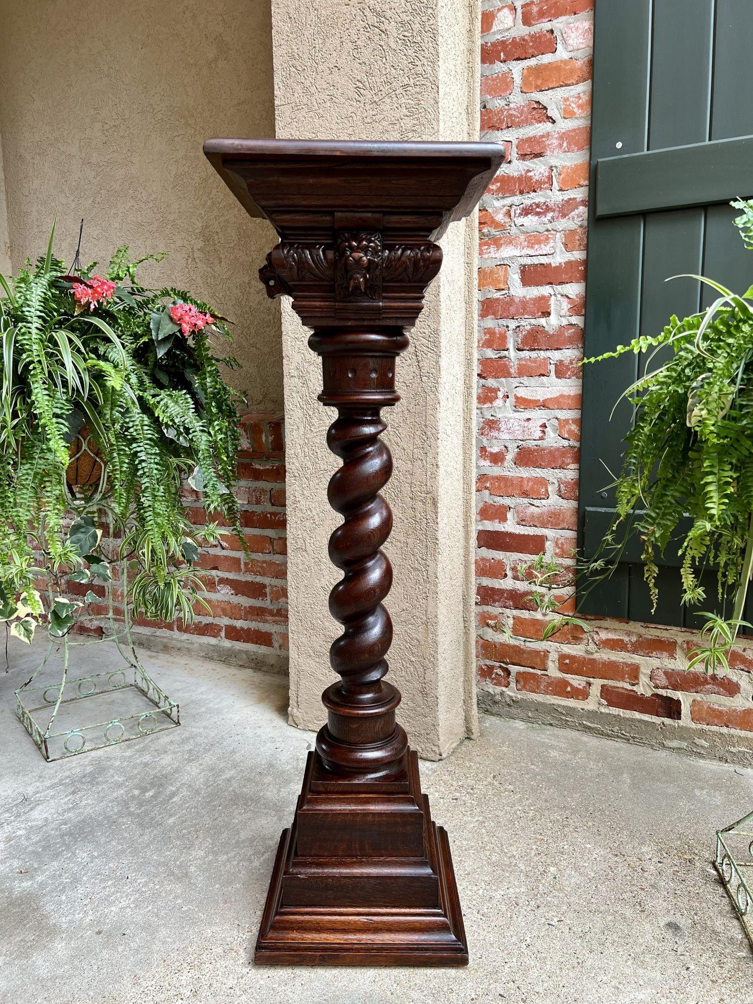 French Provincial 19th century French Barley Twist Pedestal Bronze Plant Stand Column Renaissance