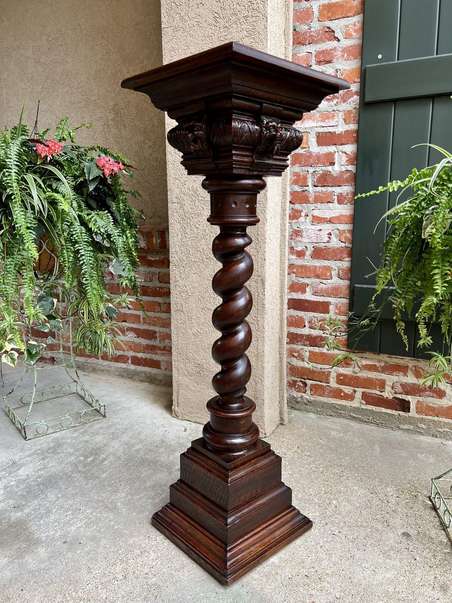 19th century French Barley Twist Pedestal Bronze Plant Stand Column Renaissance In Good Condition In Shreveport, LA