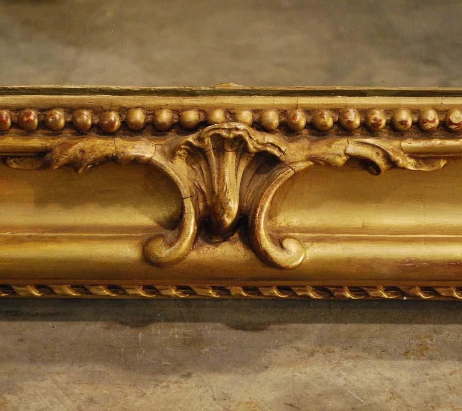 19th-century French Baroque gold gilt Louis Phillipe mirror with crest 10