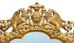 19th Century French Baroque Mirror With Winged Griffins