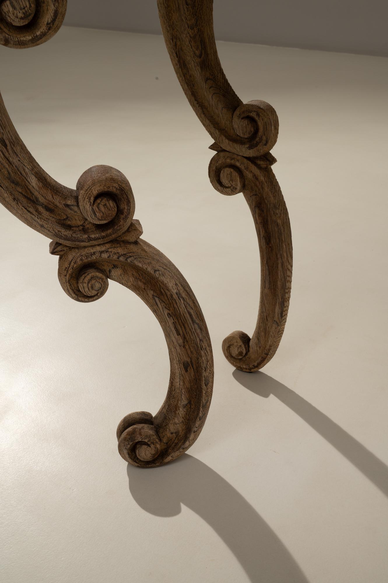 Mesa Consola de Madera Tallada Renacimiento Barroco Francés Siglo XIX en venta 9