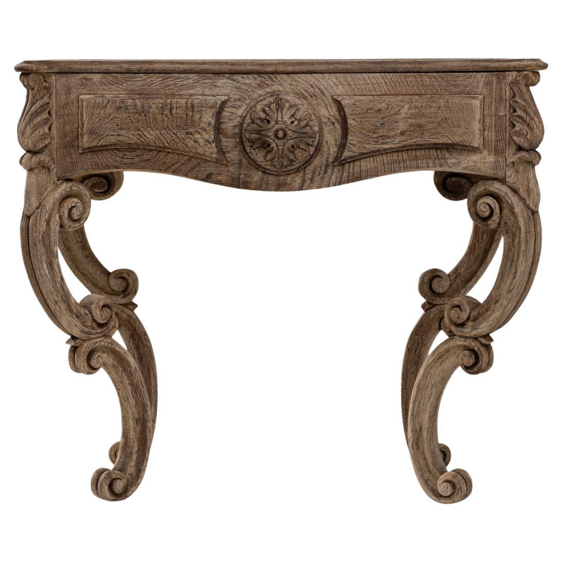 19th Century French Baroque Revival Carved Wooden Console Table