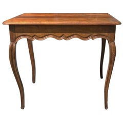 19th Century French Baroque Style Center Walnut Table, Antique Console Table