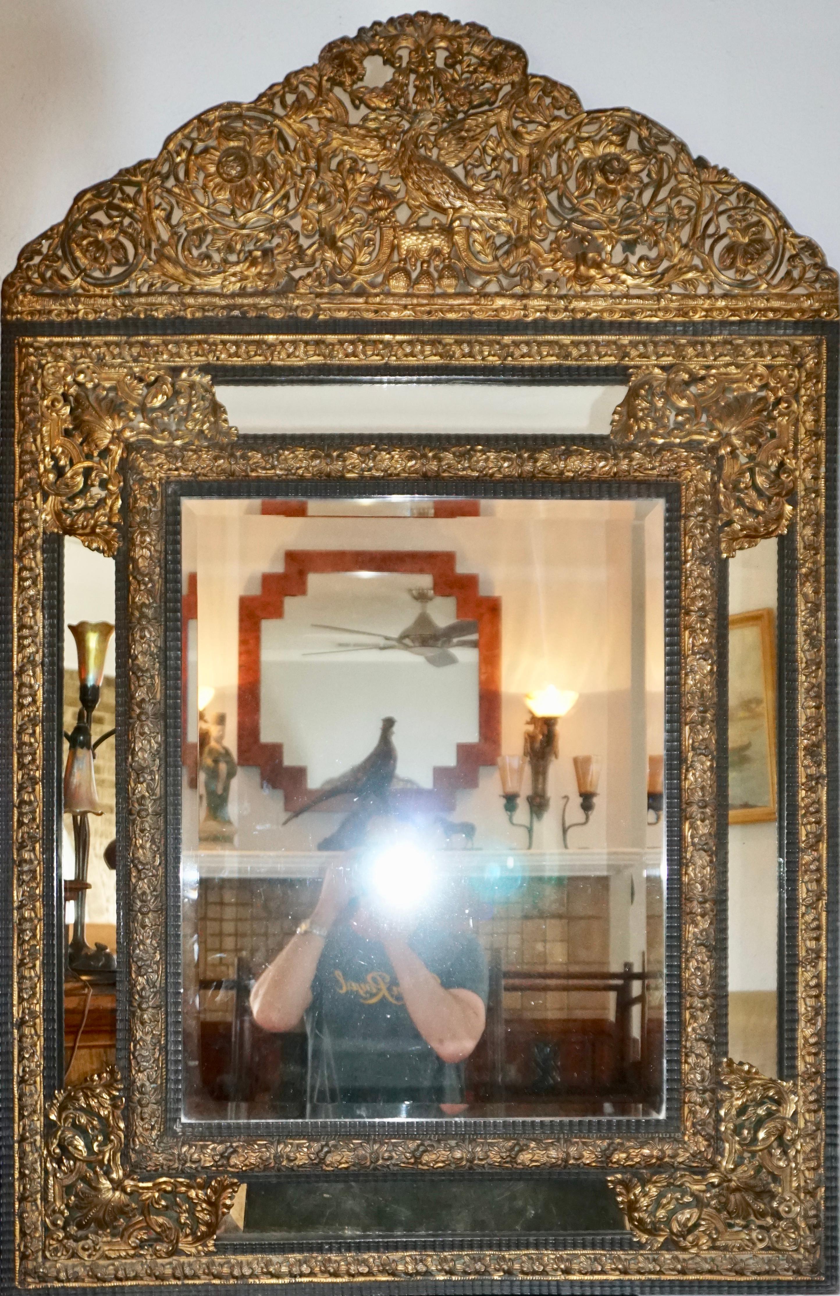 19th Century French Baroque Style Cusion Mirror Estate of Buzz Aldrin In Excellent Condition In Dallas, TX