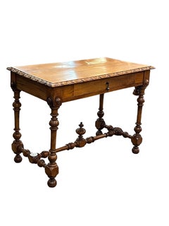 19th Century French Baroque Style Fruitwood Console Table or Writing Table