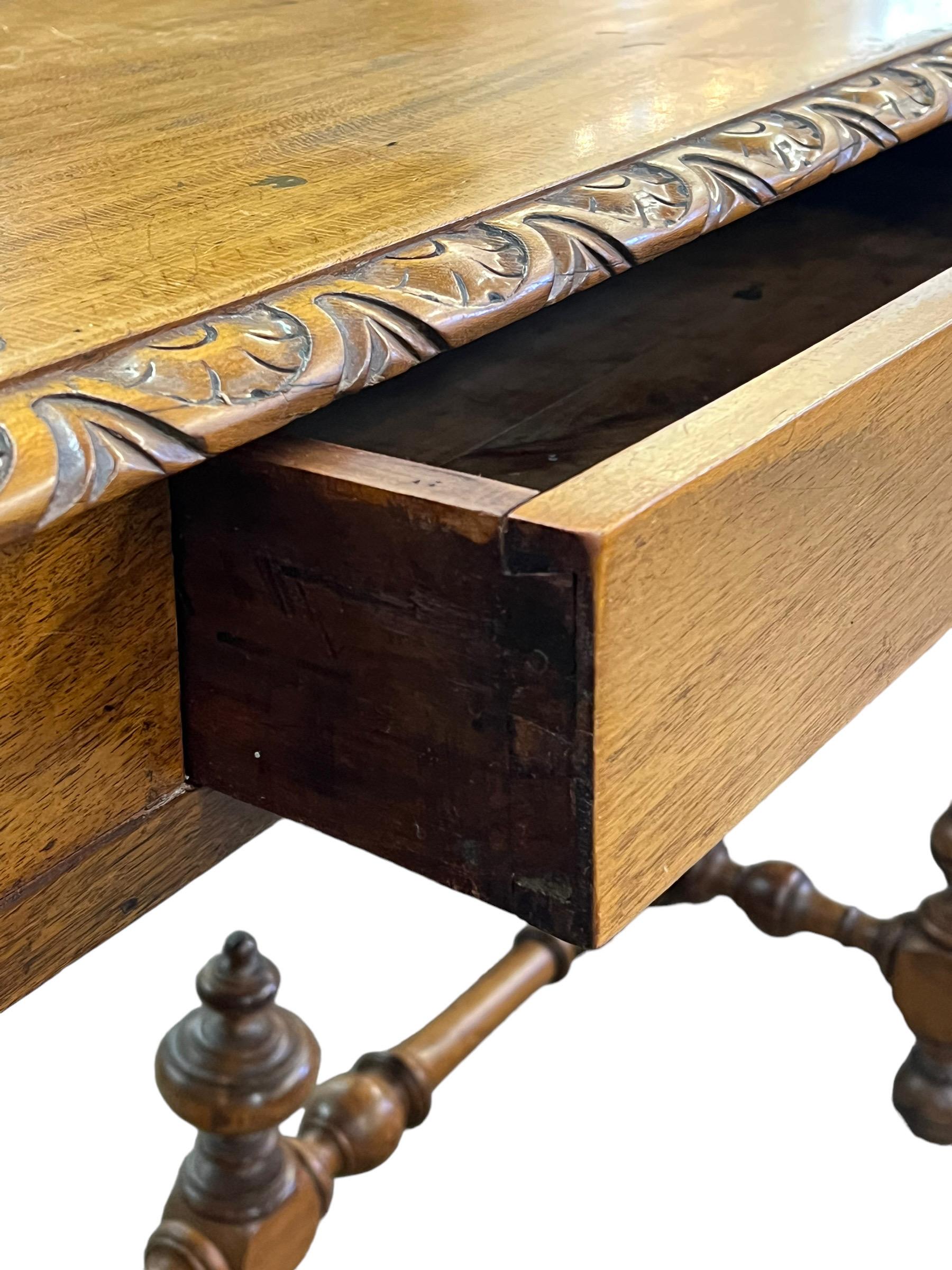 19th Century French Baroque Style Fruitwood Console Table or Writing Table For Sale 4