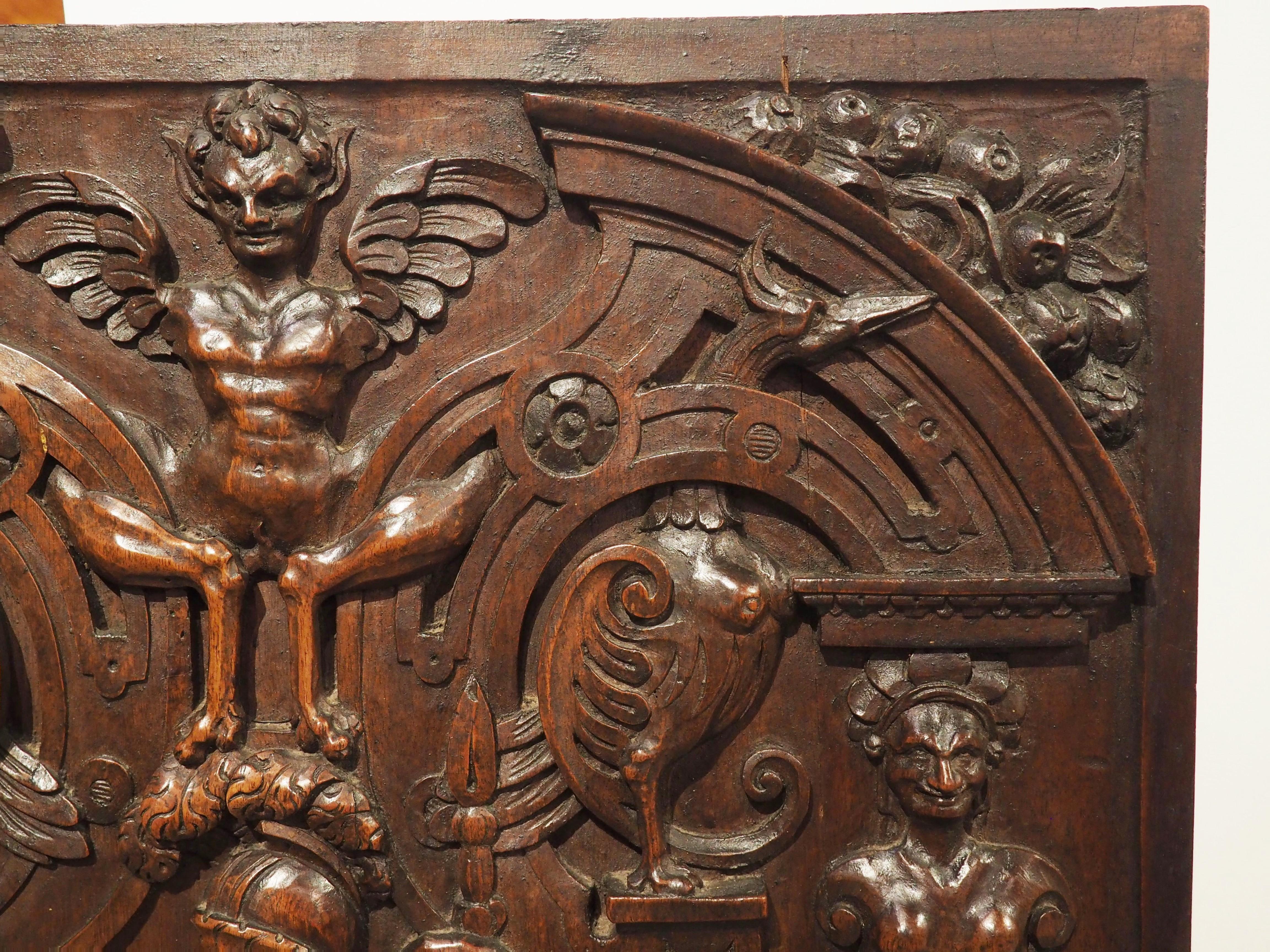 19th Century French Bas Relief Panel in Carved Walnut Wood For Sale 6